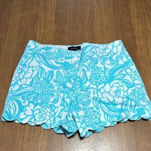 Talbots Blue Floral High Waist Shorts